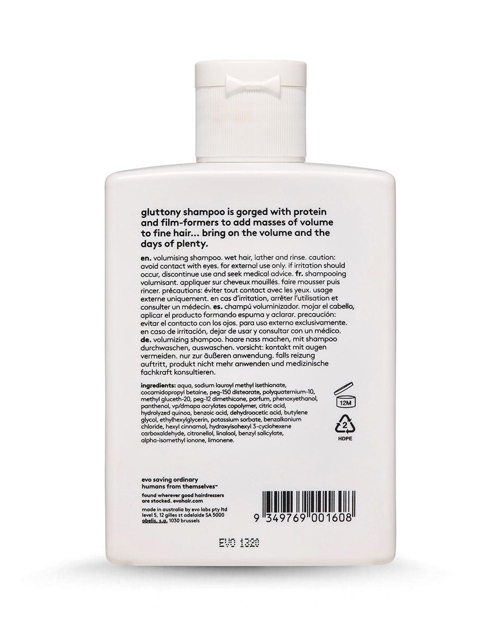 evo Gluttony Volumising Shampoo 300ml - GF