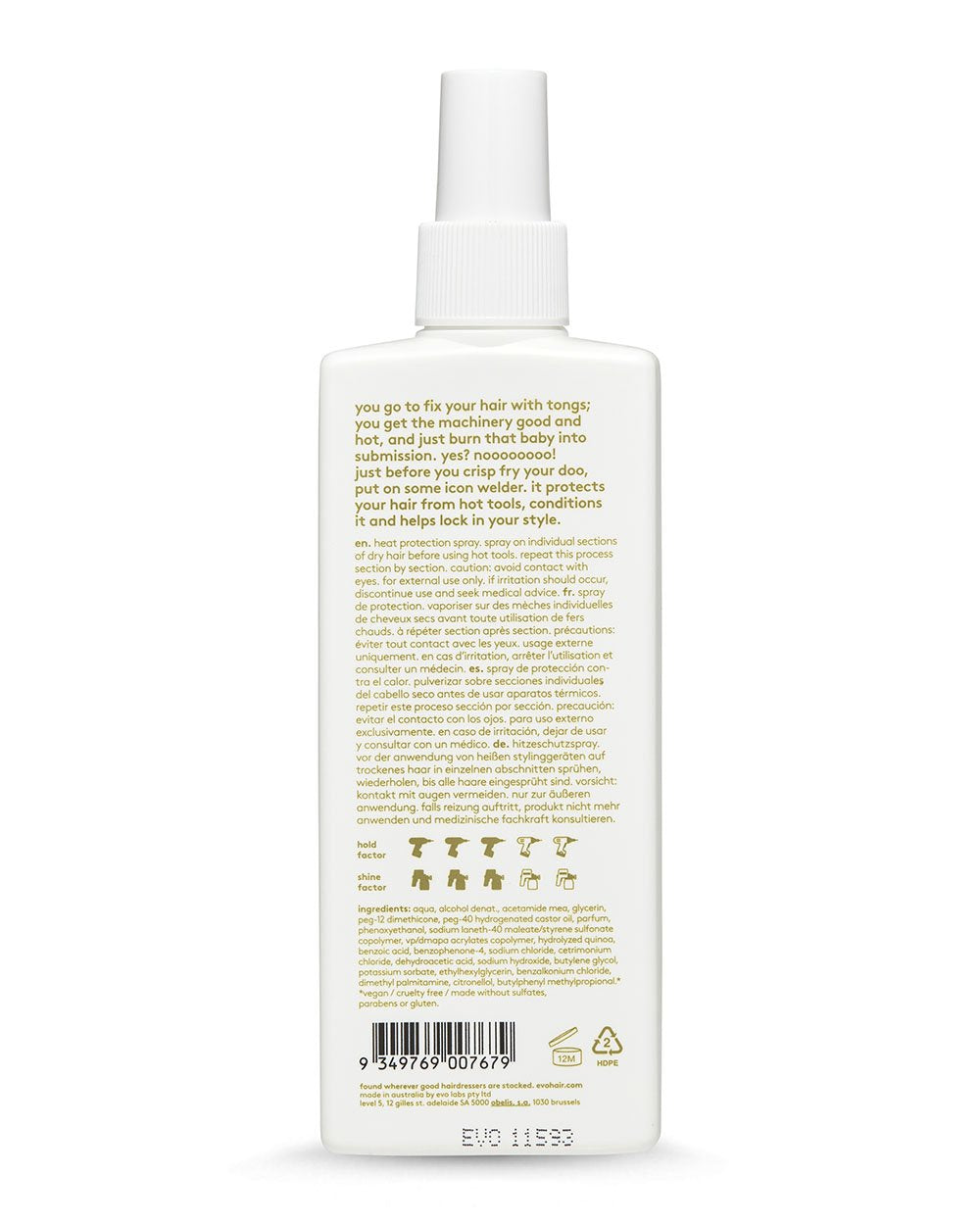 evo icon welder heat protection spray 200ml