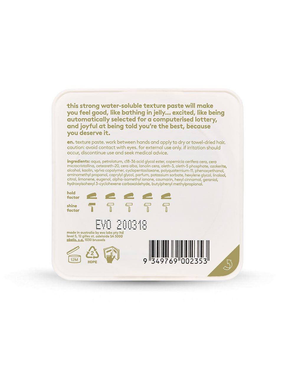 evo Box O' Bollox Texture Paste 90g - New